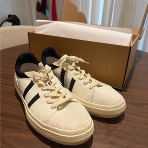 Rothy's The Women’s RS02 Sneaker / Cream and Black Stripe Sneaker